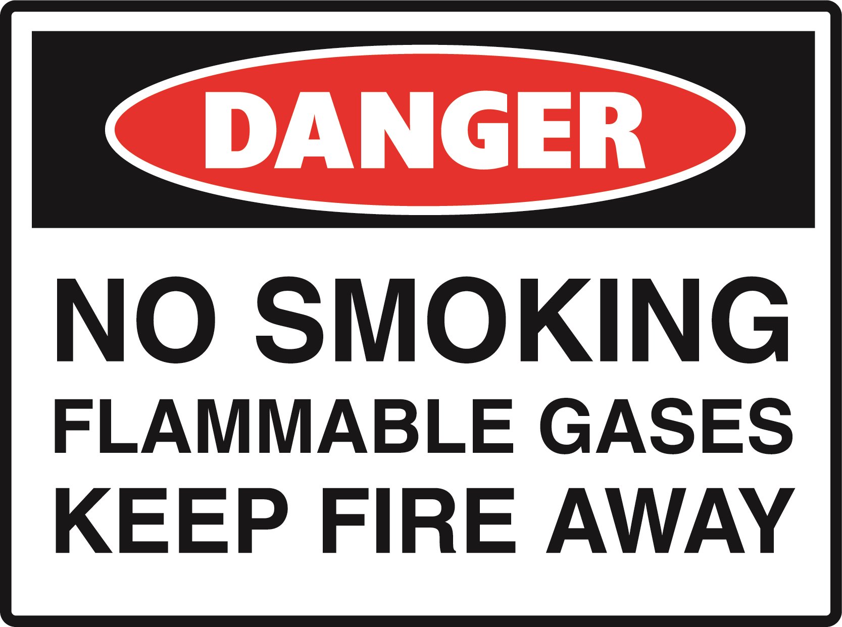 Danger - No Smoking Flammable Gas Keep Fire Away