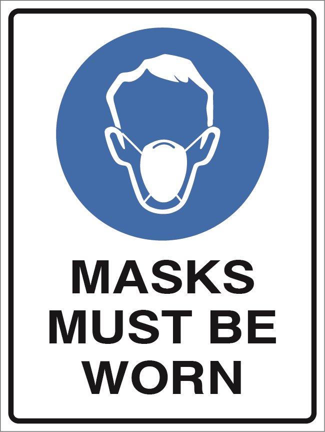 Manadatory - Dust Mask Must Be Worn - 450x60