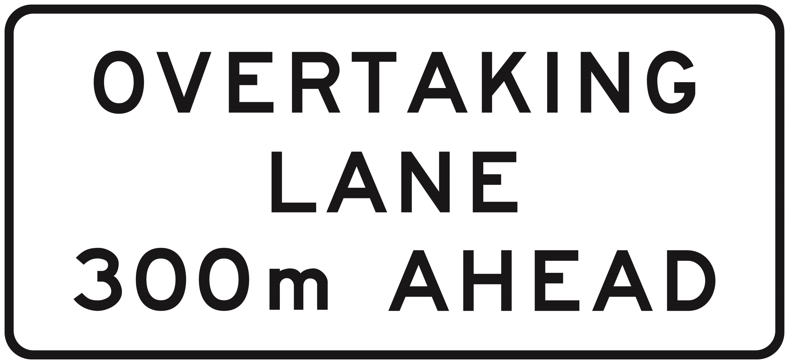 Overtaking Lane - m Ahead - 2600 x 1200
