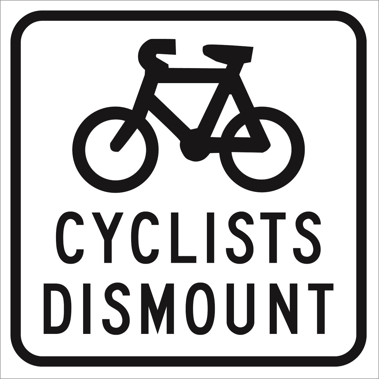 Cyclists Dismount - Symbolic - 450x450