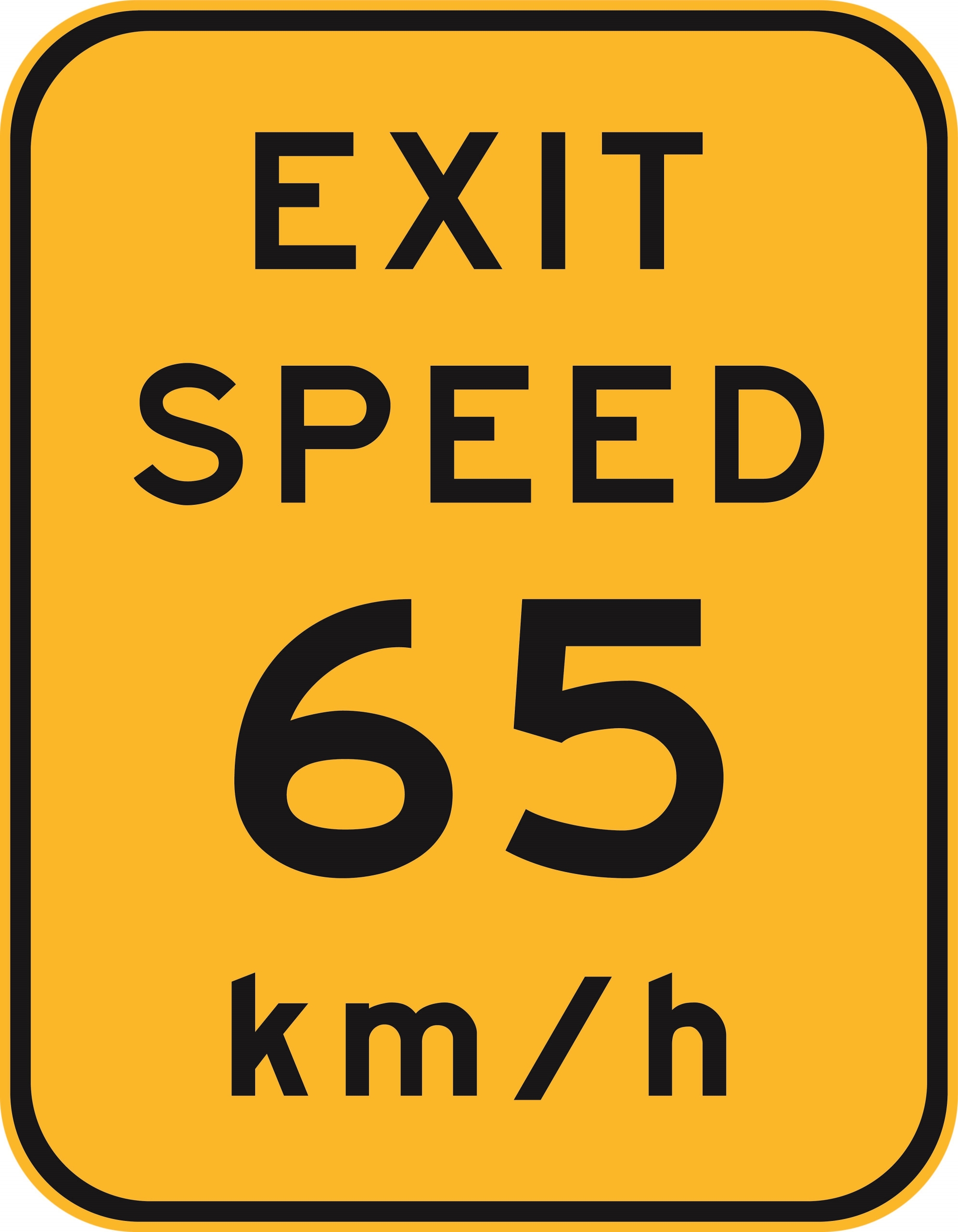 Exit Speed (55)kmh 1400x1800 Yellow