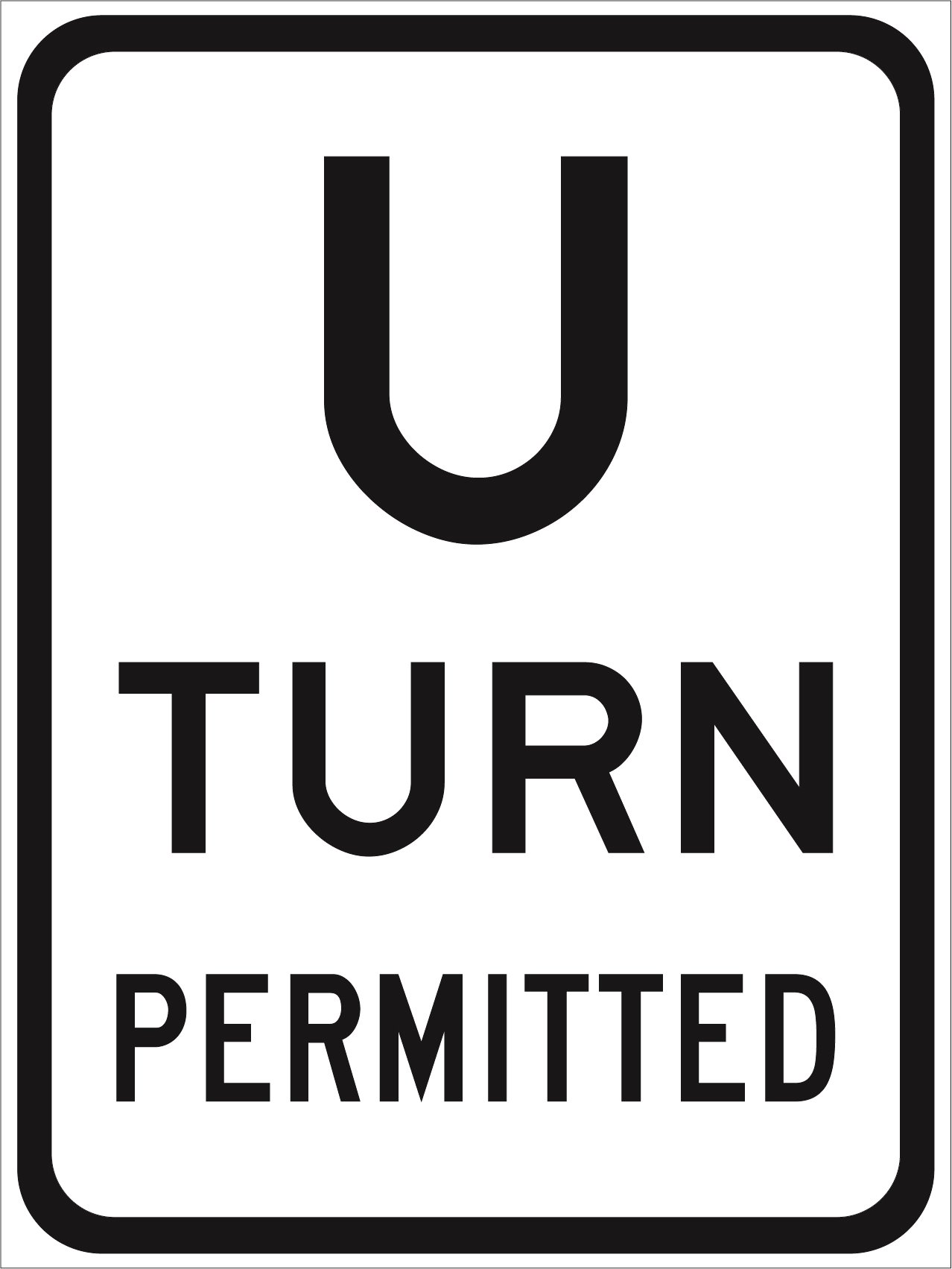 U Turn Permitted - Cl1 Black/White