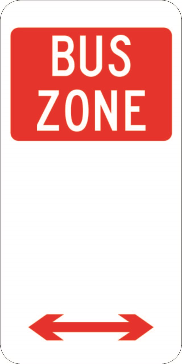 Bus Zone Parking Plate (225x450)