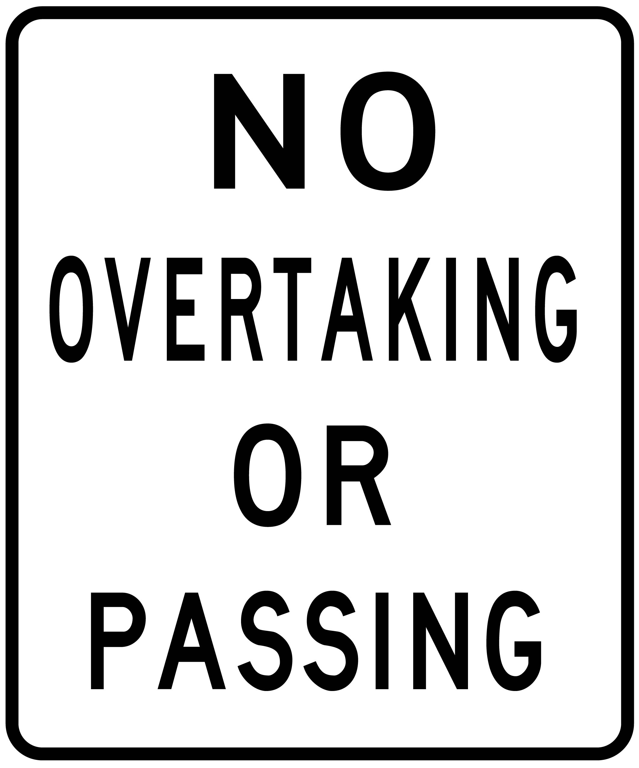 R6-1 No Overtaking or Passing