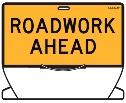 Roadwork Ahead Sign freestanding