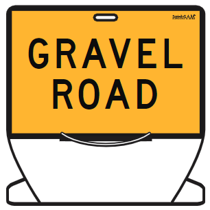Gravel Road Ahead Sign - 900 x 600 Safety SAM