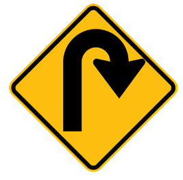 Hairpin bend sign