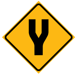 W4-4 Divided Road sign