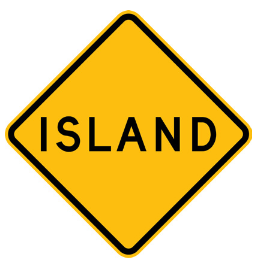 W4-5 Traffic Island sign