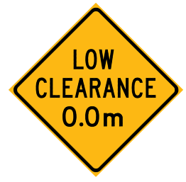 W4-8 Low clearance warning sign