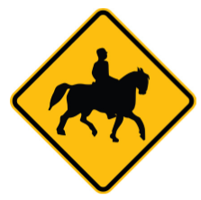 Horse Riding ahead sign