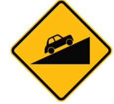 W5-13 Steep Ascent ahead warning sign