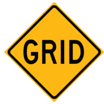 W5-16 grid ahead warning sign