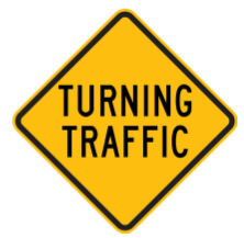 W5-25 Turning Traffic sign