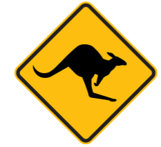 W5-29 Kangaroo Crossing sign