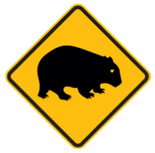 W5-31 W5-31 Wombat crossing sign