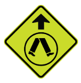 W6-2 Pedestrian Crossing ahead sign