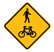 W6-9 Shared Zone pedestrian and cyclists sign