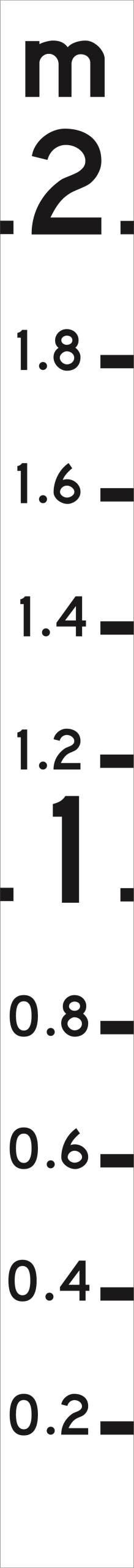 Depth Marker - 0m - 2m - 200 x 2350