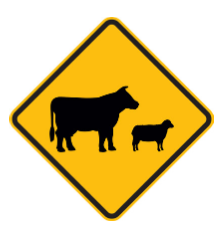 W5-38 Stock Crossing sign