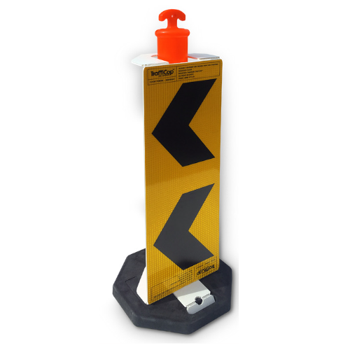 TRAFFICOP - Vertical Yellow/Black Double Chevron Delineater