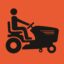 Mower Symbolic - A Size 600x600 - Corflute - Bl/Orange