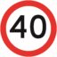 40 km/h Speed Sign (Class1) Corflute
