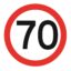 70 km/h Speed Sign (Class1) Corflute