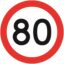 80 km/h Speed Sign (Class1) Corflute