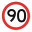 90 km/h Speed Sign (Class1) Corflute