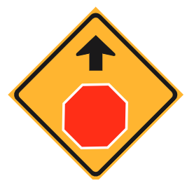 W3-1 Stop sign ahead
