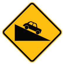 W5-12 Steep Descent warning sign