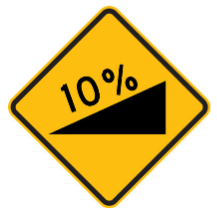 W5-40 10 percent incline sign